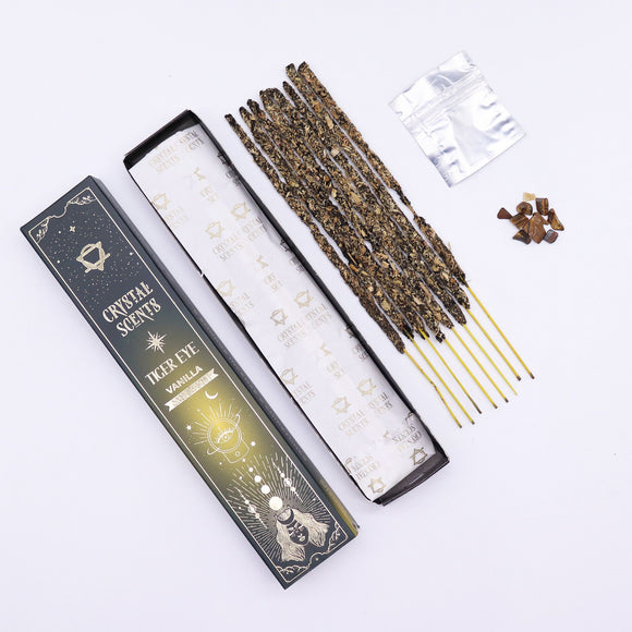 Tiger's Eye Crystal Scents Vanilla Smudge Incense Sticks