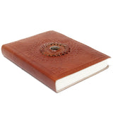 Leather Tiger's Eye Crystal Notebook