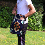 Navy Blue Kilim Messenger Festival Bag