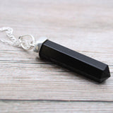 Crystal Wand Necklace - Black Agate