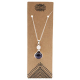 Crystal Ball Healing Hands Necklace - Amethyst