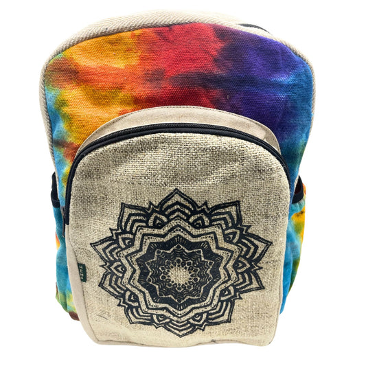 Tie-dye Mandala Hemp Large Backpack
