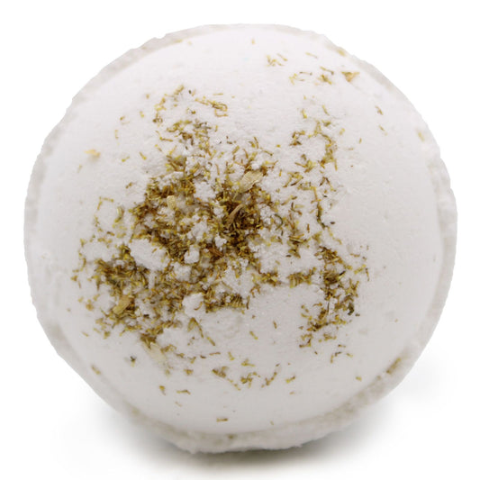 Skin Revive Himalayan Salt Bath Bomb 180g decorated with chamomile flowers