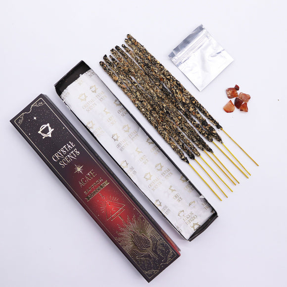 Red Agate Crystal Scents Saffron Smudge Incense Sticks
