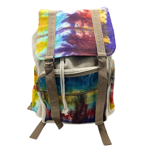 Tie-dye Hemp Large Square Backpack
