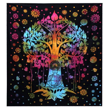 Medium Bodhi Tree & Buddha Cotton Wall Hanging