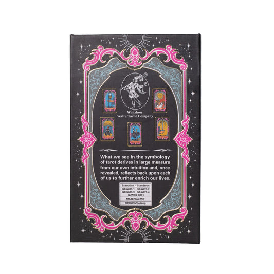 Back of Gold Foil Tarot Card Set packaging