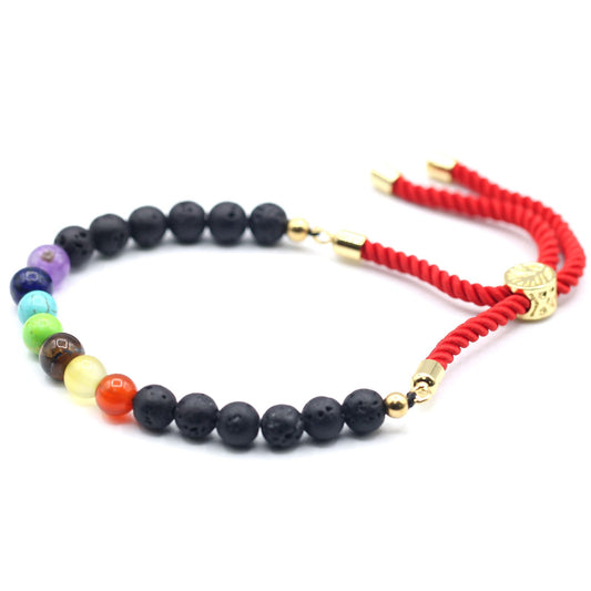 18K Gold Plated Crystal Royal String Bracelet - Lava Stone Chakra