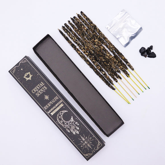 Tourmaline Crystal Scents Sandalwood Smudge Incense Sticks