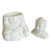 White Sitting Buddha Oil Burner