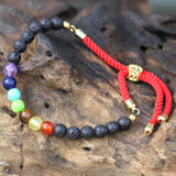 18K Gold Plated Crystal Royal String Bracelet - Lava Stone Chakra