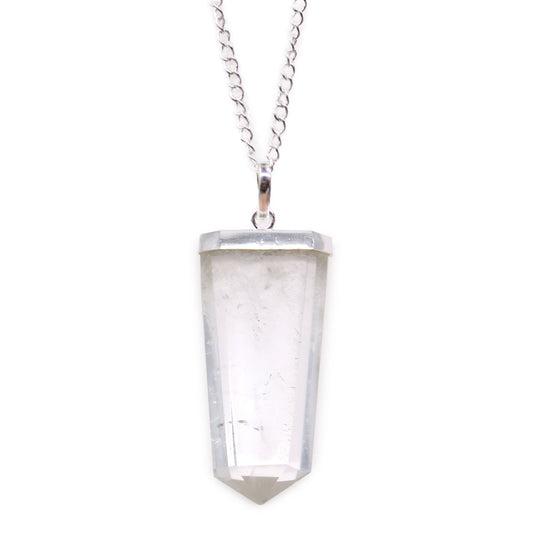 Crystal Flat Point Necklace - Rock Quartz