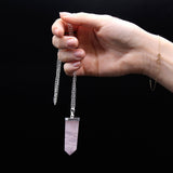 Crystal Flat Point Necklace - Rose Quartz
