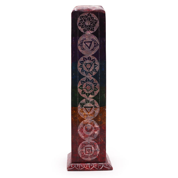 Soapstone 7 Chakras Tower Incense Holder
