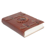 Leather Tiger's Eye Crystal Notebook