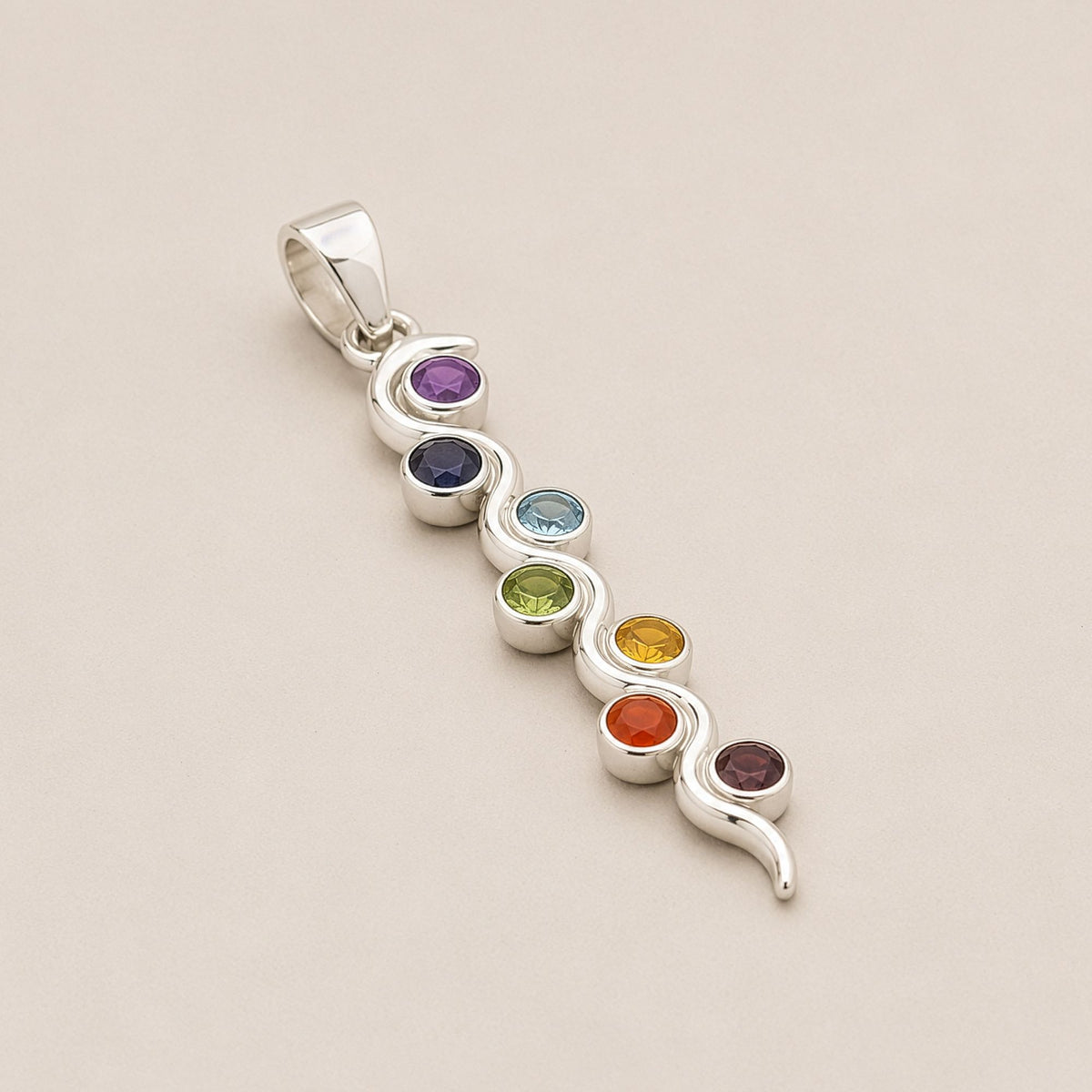 Close-up of snake chakra pendant jewellery