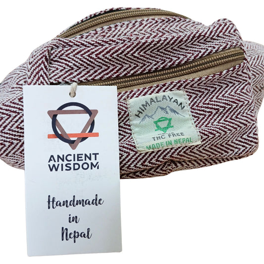 Red Cotton & Hemp Bum Bag