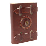 Leather Tiger's Eye Crystal Notebook