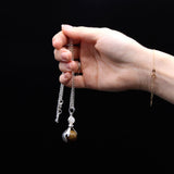 Crystal Ball Healing Hands Necklace - Tiger's Eye