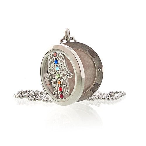 Stainless steel Hamsa diffuser pendant and chain