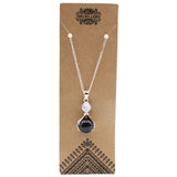Crystal Ball Healing Hands Necklace - Black Agate