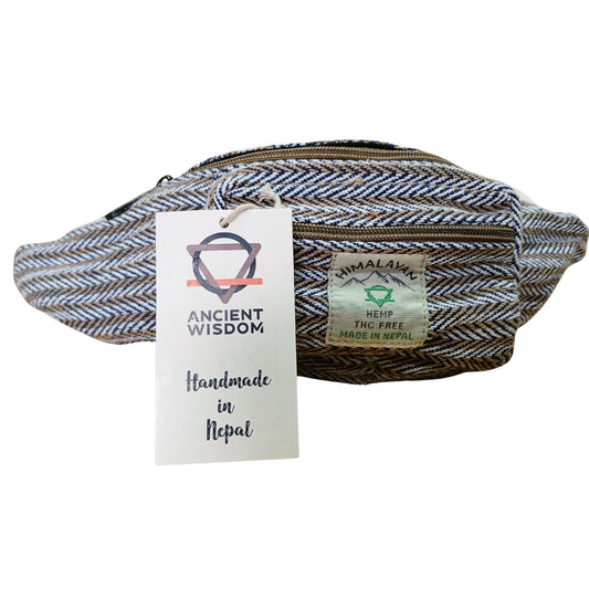 Blue Cotton & Hemp Aztec Bum Bag