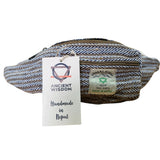 Blue Cotton & Hemp Aztec Bum Bag