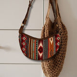 Jacquard Hobo Bag - Brown