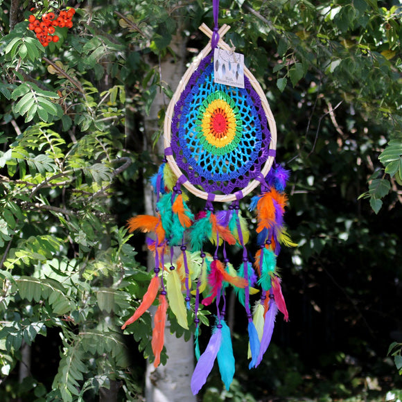 Rainbow Teardrop Dreamcatcher (Medium)