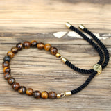 18K Gold Plated Crystal String Bracelet - Tiger Eye