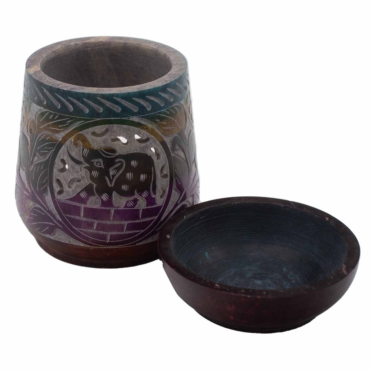 Large Soapstone Oil Burner - Elephant - Five Colours