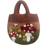 Mushroom Garden Felt Bag