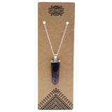 Crystal Flat Point Necklace - Amethyst