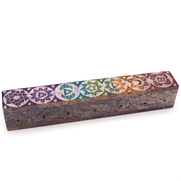 Chakra Soapstone Incense Box