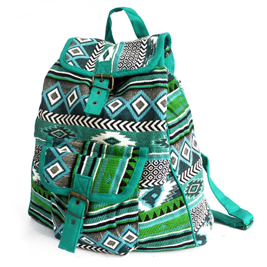 Jacquard Green Teal Backpack
