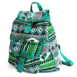 Jacquard Green Teal Backpack