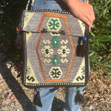 Grey Kilim Messenger Festival Bag