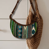 Jacquard Hobo Bag - Blue & Green