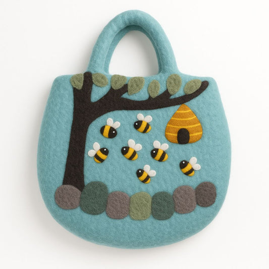 Tree and Bees Felt Bag