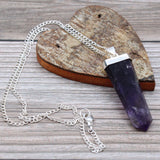 Crystal Flat Point Necklace - Amethyst