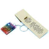 Keychain with colorful design on a white background