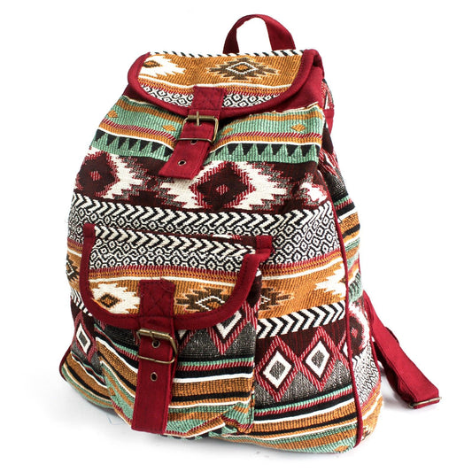 Jacquard Brown Backpack