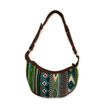 Jacquard Hobo Bag - Blue & Green