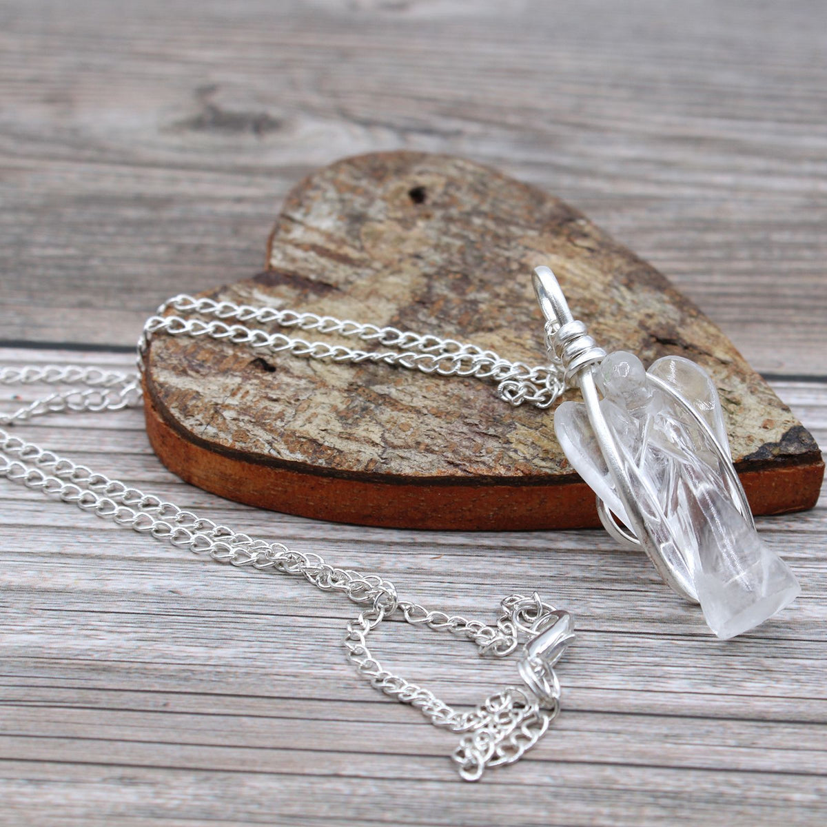 Crystal Angel Necklace - Clear Quartz