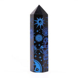 Black Obsidian Crystal Point - Mystic Story - Midnight Blue