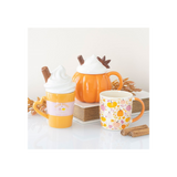 Pink and Orange Pumpkin Print Mug