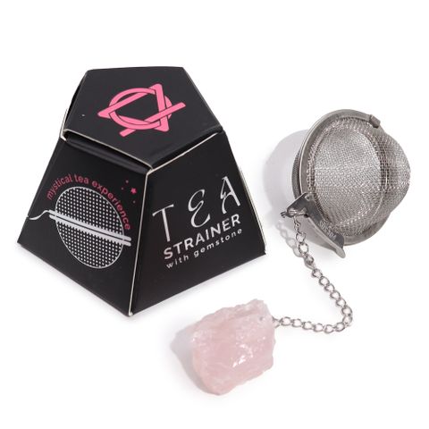 Raw Crystal Rose Quartz Tea Strainer