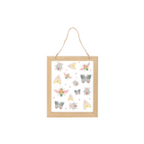 Floral Bug Print Glass Wall Hanging