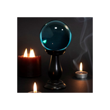 Small Teal Crystal Ball on Stand