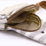 Natural Cotton Cross-Body Bags - Grey & White
